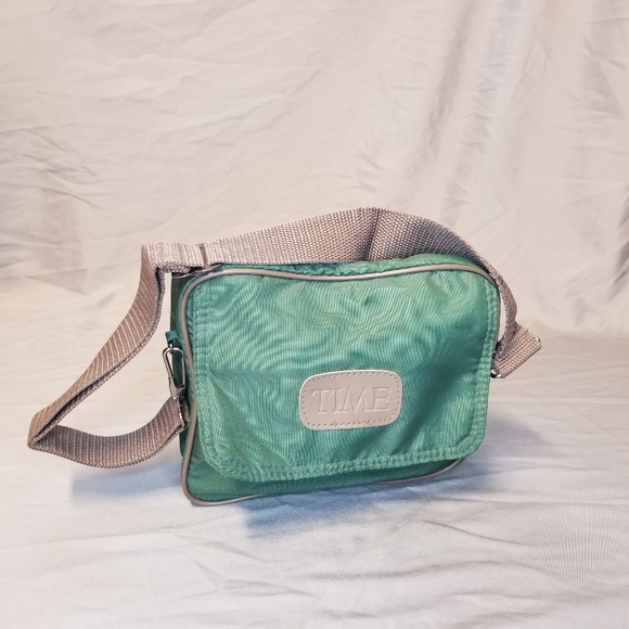 Like New Vintage 90s Time Magazine News Media Duffle CarryOn Green Bag - Picture 4 of 9